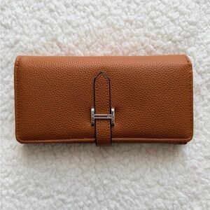Elegant Tan Long Wallet